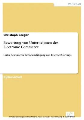 Seeger |  Bewertung von Unternehmen des Electronic Commerce | eBook | Sack Fachmedien