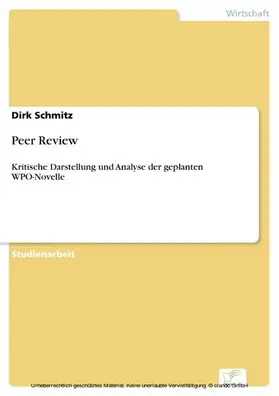 Schmitz |  Peer Review | eBook | Sack Fachmedien