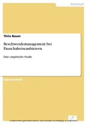 Baum |  Beschwerdemanagement bei Pauschalreiseanbietern | eBook | Sack Fachmedien