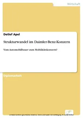 Apel |  Strukturwandel im Daimler-Benz-Konzern | eBook | Sack Fachmedien