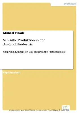 Staack |  Schlanke Produktion in der Automobilindustrie | eBook | Sack Fachmedien