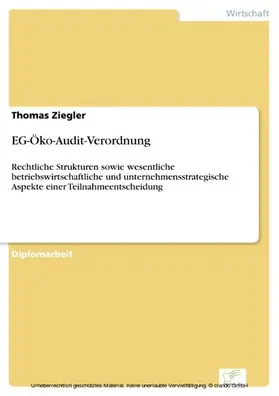 Ziegler |  EG-Öko-Audit-Verordnung | eBook | Sack Fachmedien