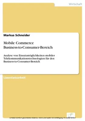Schneider |  Mobile Commerce Business-to-Consumer-Bereich | eBook | Sack Fachmedien