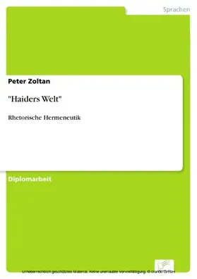 Zoltan |  'Haiders Welt' | eBook | Sack Fachmedien