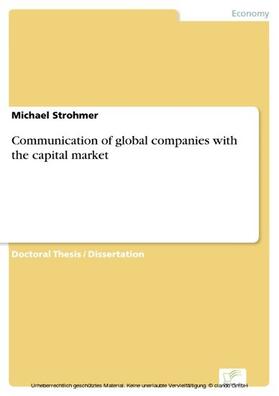 Strohmer | Communication of global companies with the capital market | E-Book | sack.de