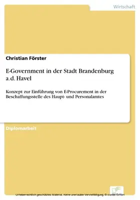 Förster |  E-Government in der Stadt Brandenburg a.d. Havel | eBook | Sack Fachmedien