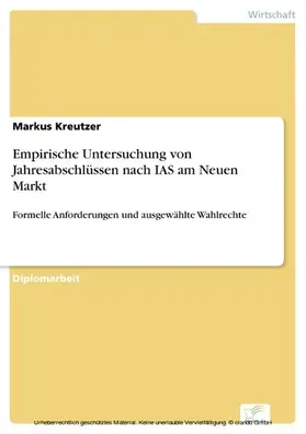 Kreutzer |  Empirische Untersuchung von Jahresabschlüssen nach IAS am Neuen Markt | eBook | Sack Fachmedien