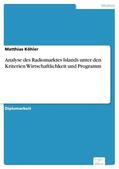Köhler |  Analyse des Radiomarktes Islands unter den Kriterien Wirtschaftlichkeit und Programm | eBook | Sack Fachmedien