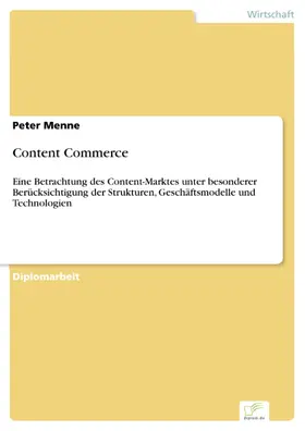Menne |  Content Commerce | eBook | Sack Fachmedien