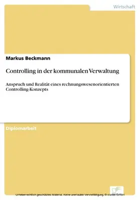 Beckmann |  Controlling in der kommunalen Verwaltung | eBook | Sack Fachmedien