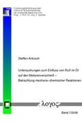 Antusch |  Untersuchungen zum Einfluss von Ruß im öl auf den Motorenverschleiß -- Betrachtung mechano-chemischer Reaktionen | Buch |  Sack Fachmedien