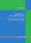 Richter |  Employability aus institutioneller Perspektive | Buch |  Sack Fachmedien