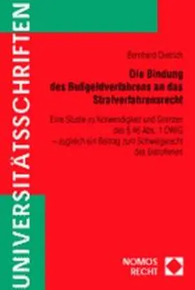  Die Bindung des Bußgeldverfahrens an das Strafverfahrensrecht | Buch |  Sack Fachmedien