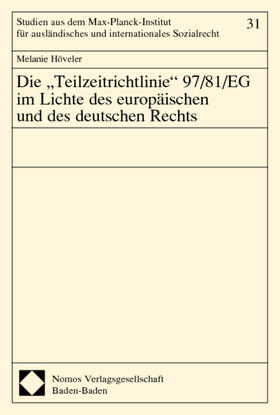 Höveler | Höveler: Teilzeitrichtlinie 97/81/EG | Buch | 978-3-8329-0264-3 | sack.de