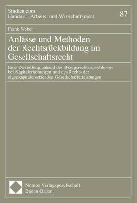Weber | Weber, F: Anlässe und Methoden der Rechtsrückbildung | Buch | 978-3-8329-0332-9 | sack.de