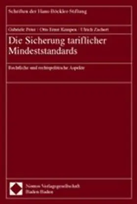 Peter / Kempen / Zachert |  Die Sicherung tariflicher Mindeststandards | Buch |  Sack Fachmedien