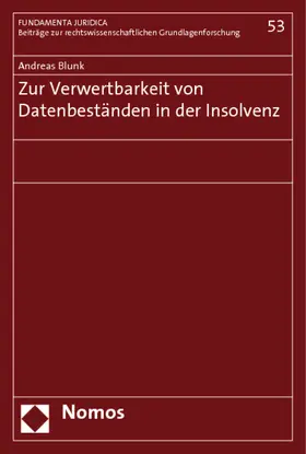  Zur Verwertbarkeit von Datenbeständen in der Insolvenz | Buch |  Sack Fachmedien