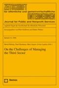 Helmig / Hyndman / Jergers |  On the Challenges of Managing the Third Sector | Buch |  Sack Fachmedien