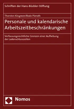 Kingreen / Pieroth |  Personale und kalendarische Arbeitszeitbeschränkungen | Buch |  Sack Fachmedien