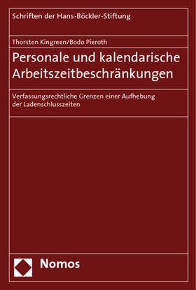 Kingreen / Pieroth | Kingreen, T: Personale und kalendarische Arbeitszeitbeschrän | Buch | sack.de