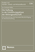 Pfeffer |  Pfeffer, J: Haftung in der Entstehungsphase der Aktiengesell | Buch |  Sack Fachmedien