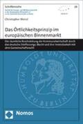 Wenzl |  Das Örtlichkeitsprinzip im europäischen Binnenmarkt | Buch |  Sack Fachmedien