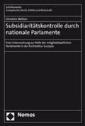 Mellein |  Mellein, C: Subsidiaritätskontrolle durch nationale Parlamen | Buch |  Sack Fachmedien