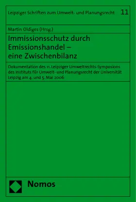 Oldiges |  Immissionsschutz durch Emissionshandel - eine Zwischenbilanz | Buch |  Sack Fachmedien
