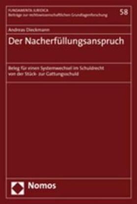 Dieckmann |  Dieckmann, A: Nacherfüllungsanspruch | Buch |  Sack Fachmedien