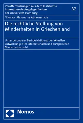 Athanassiadis |  Die rechtliche Stellung von Minderheiten in Griechenland | Buch |  Sack Fachmedien