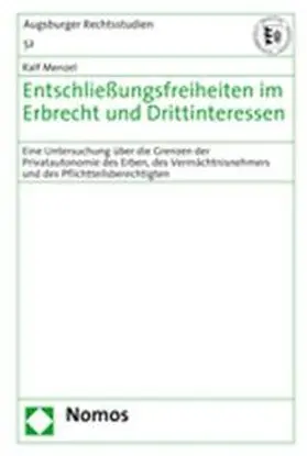 Menzel |  Entschließungsfreiheiten im Erbrecht und Drittinteressen | Buch |  Sack Fachmedien