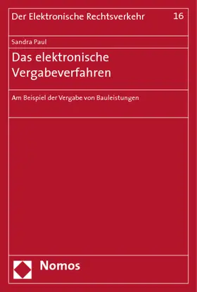 Paul |  Das elektronische Vergabeverfahren | Buch |  Sack Fachmedien