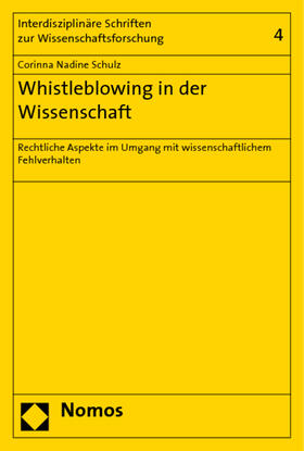 Schulz |  Whistleblowing in der Wissenschaft | Buch |  Sack Fachmedien