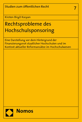 Kocyan | Rechtsprobleme des Hochschulsponsoring | Buch | 978-3-8329-3542-9 | sack.de