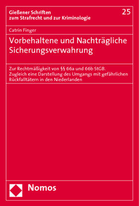 Finger | Finger, C: Vorbehaltene u. Nachträg. Sicherheitsverwahrung | Buch | 978-3-8329-3715-7 | sack.de