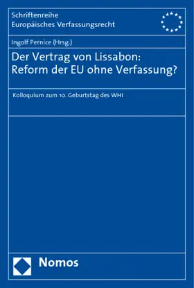 Pernice |  Der Vertrag von Lissabon: Reform der EU ohne Verfassung? | Buch |  Sack Fachmedien