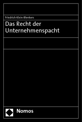 Klein-Blenkers |  Das Recht der Unternehmenspacht | Buch |  Sack Fachmedien