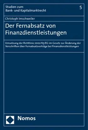 Imschweiler |  Der Fernabsatz von Finanzdienstleistungen | Buch |  Sack Fachmedien