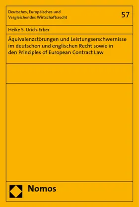 Urich-Erber |  Äquivalenzstörungen und Leistungserschwernisse im deutschen und englischen Recht sowie in den Principles of European Contract Law | Buch |  Sack Fachmedien