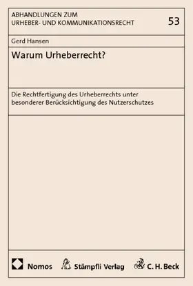Hansen |  Warum Urheberrecht? | Buch |  Sack Fachmedien