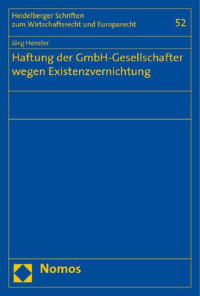 Henzler |  Henzler, J: Haftung der GmbH-Gesellschafter | Buch |  Sack Fachmedien