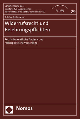 Brönneke |  Brönneke, T: Widerrufsrecht und Belehrungspflichten | Buch |  Sack Fachmedien