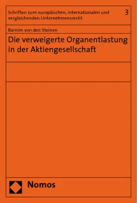 Steinen |  Die verweigerte Organentlastung in der Aktiengesellschaft | Buch |  Sack Fachmedien