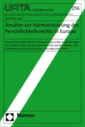Lehr |  Ansätze zur Harmonisierung des Persönlichkeitsrechts in Europa | Buch |  Sack Fachmedien