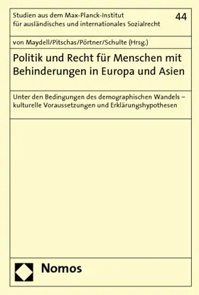 Maydell / Pitschas / Pörtner |  Politik und Recht für Menschen mit Behinderungen in Europa und Asien | Buch |  Sack Fachmedien