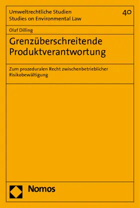 Dilling |  Dilling, O: Grenzüberschreitende Produktverantwortung | Buch |  Sack Fachmedien