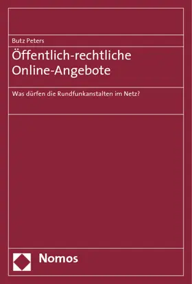 Peters |  Öffentlich-rechtliche Online-Angebote | Buch |  Sack Fachmedien