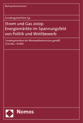 Monopolkommission | Sondergutachten 54: Strom und Gas 2009 | Buch | 978-3-8329-5094-1 | sack.de