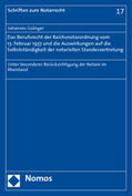 Gsänger |  Gsänger, J: Berufsrecht der Reichsnotarordnung | Buch |  Sack Fachmedien