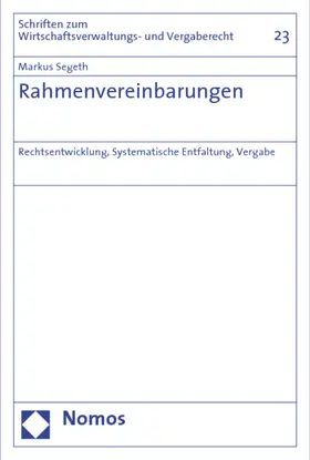 Segeth |  Rahmenvereinbarungen | Buch |  Sack Fachmedien